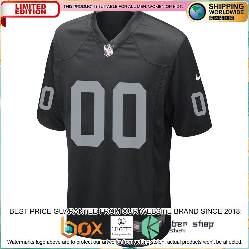 las vegas raiders nike custom black football jersey 2 280