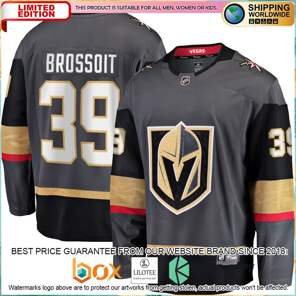 laurent brossoit vegas golden knights gray hockey jersey 1 126