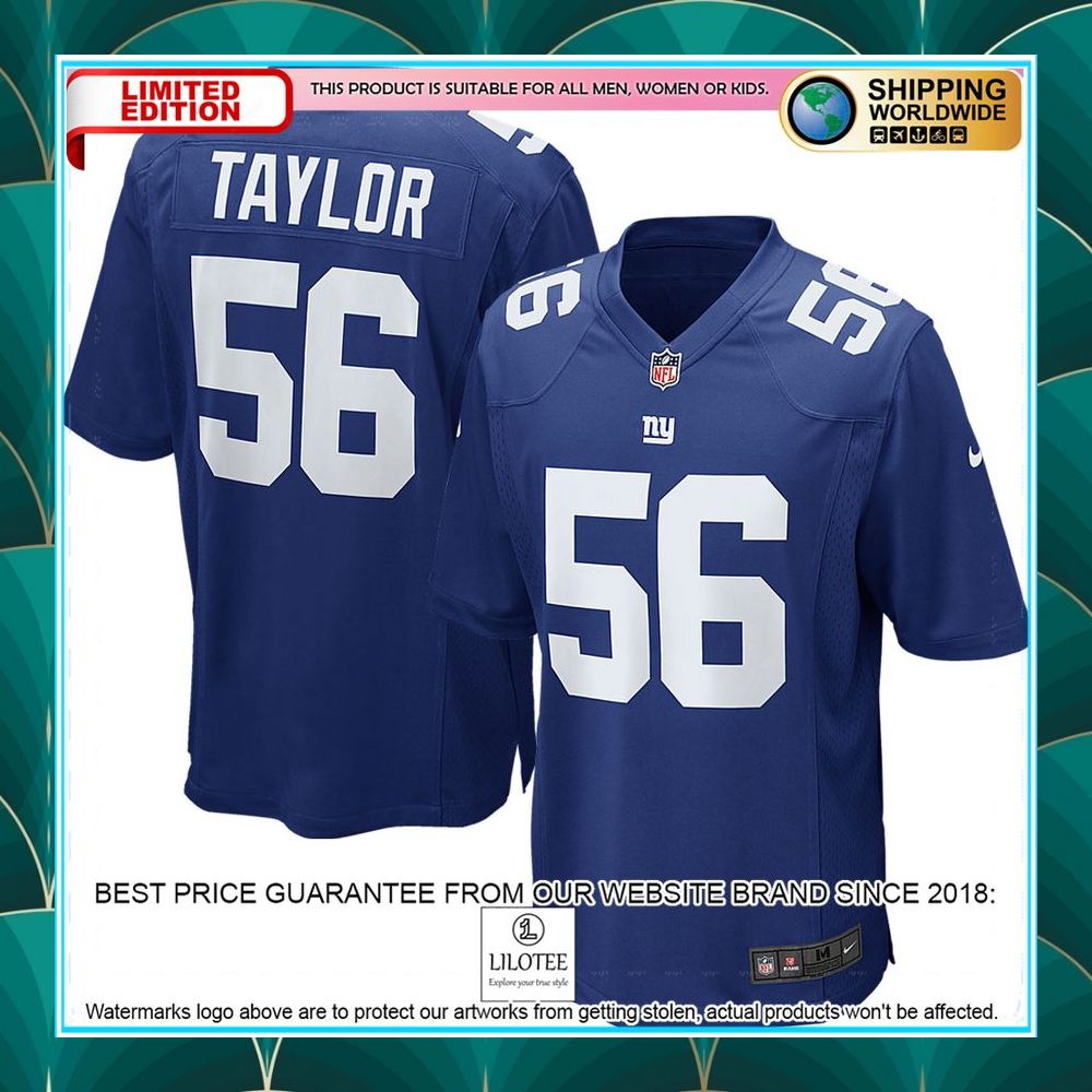 lawrence taylor new york giants retired royal blue football jersey 1 969