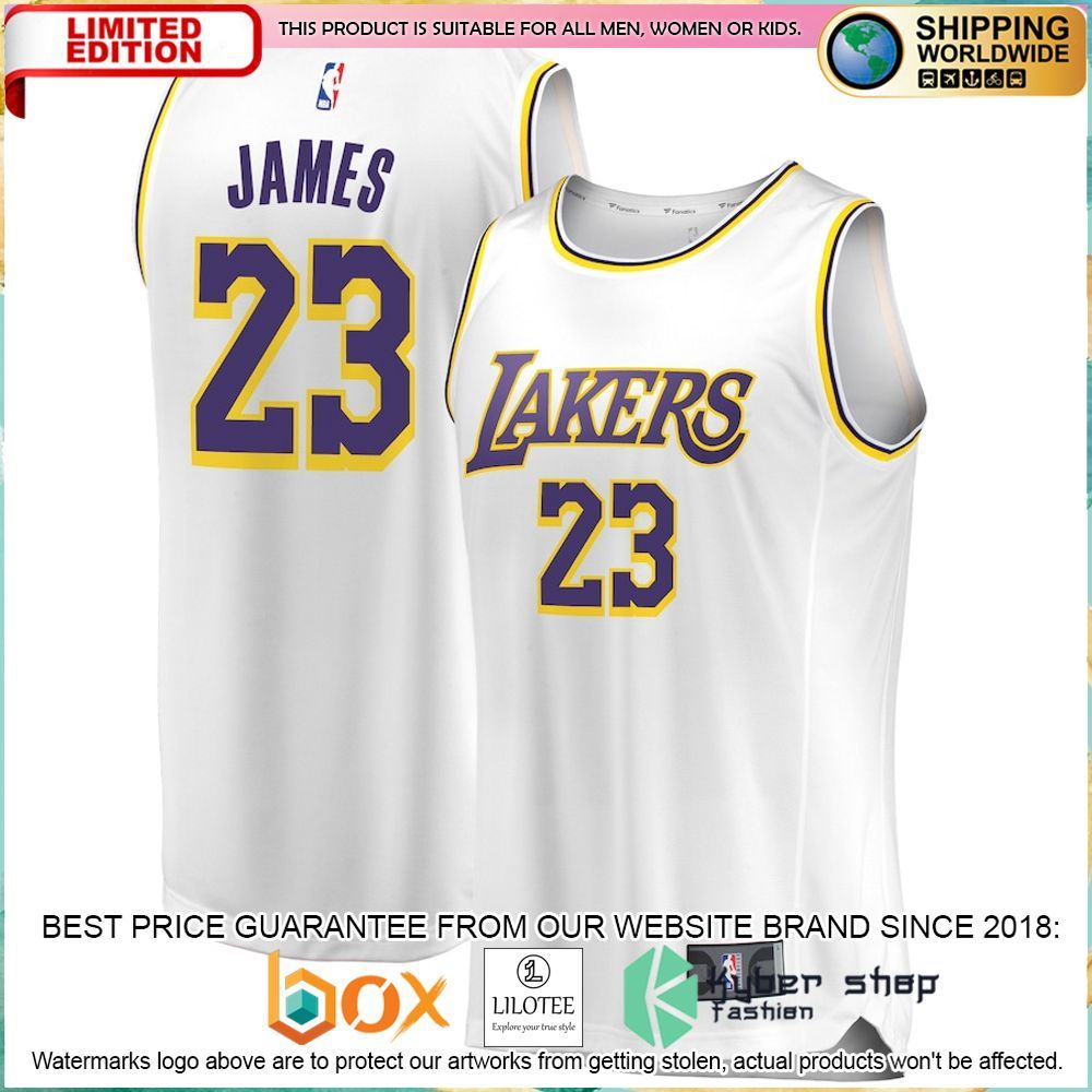 lebron james los angeles lakers 2018 19 white basketball jersey 1 901