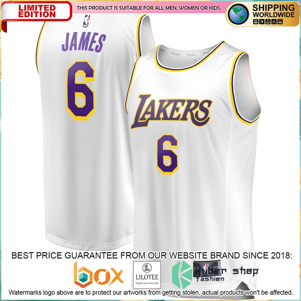 lebron james los angeles lakers 2021 22 6 white basketball jersey 1 848