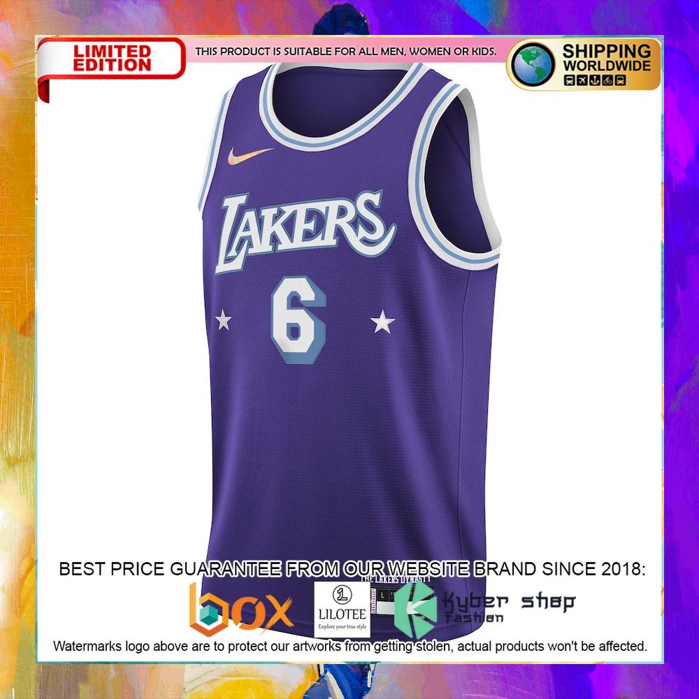 lebron james los angeles lakers 2021 22 purple basketball jersey 2 241