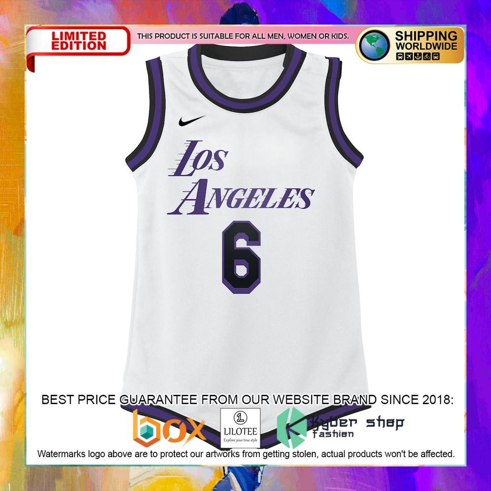 lebron james los angeles lakers infant 2022 23 white basketball jersey 2 529