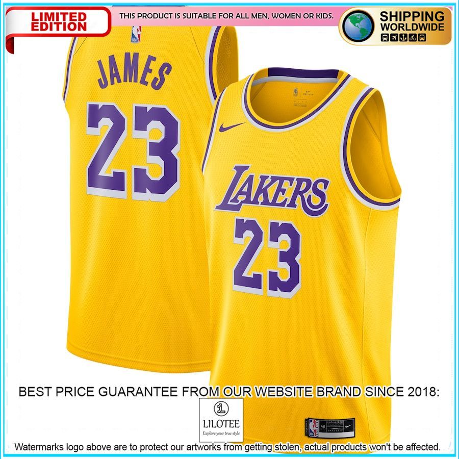 lebron james los angeles lakers nike 2020 21 gold basketball jersey 1 599