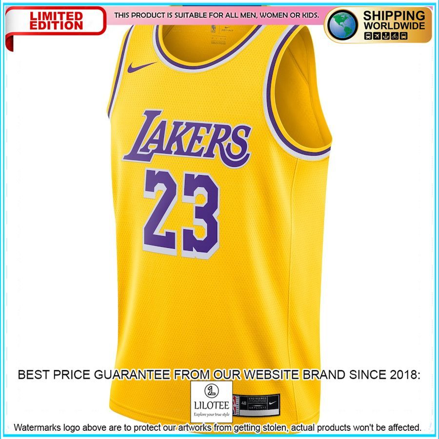 lebron james los angeles lakers nike 2020 21 gold basketball jersey 2 603
