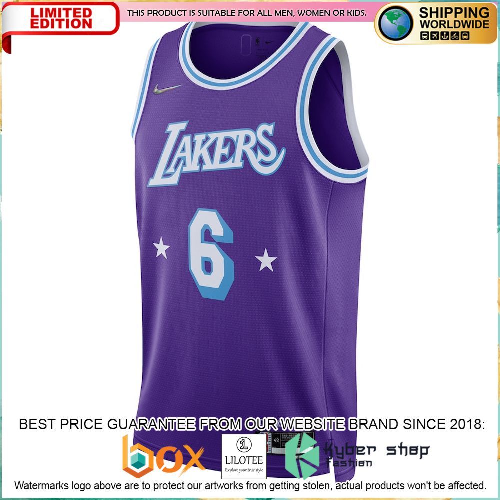 lebron james los angeles lakers nike 2021 22 purple basketball jersey 2 953