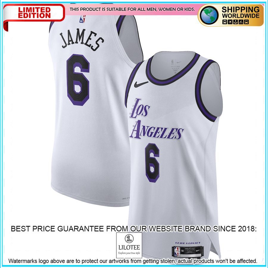 lebron james los angeles lakers nike 2022 23 authentic white basketball jersey 1 869
