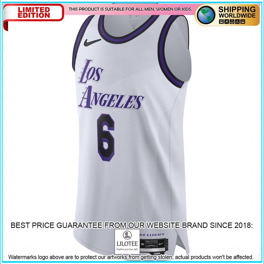 lebron james los angeles lakers nike 2022 23 authentic white basketball jersey 2 236