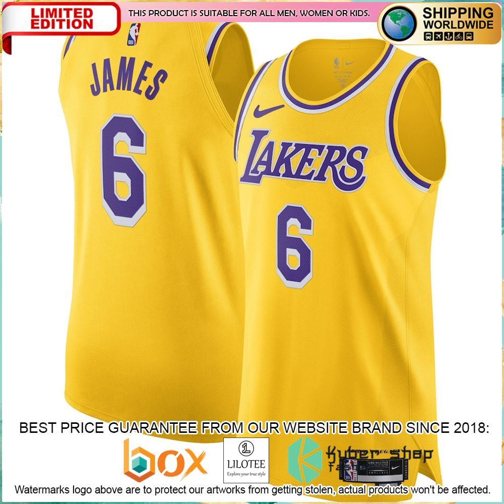 lebron james los angeles lakers nike 2022 23 gold basketball jersey 1 11