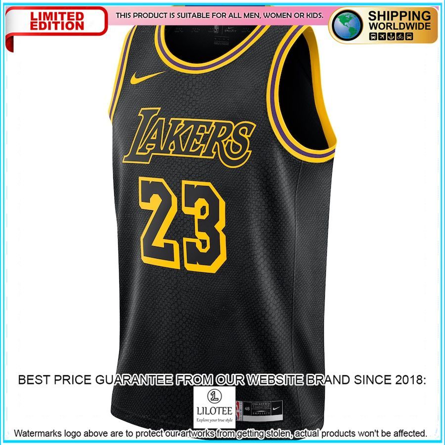 lebron james los angeles lakers nike city edition black basketball jersey 2 547
