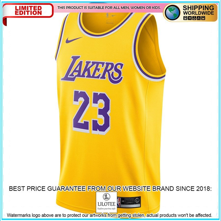 lebron james los angeles lakers nike player gold basketball jersey 2 665
