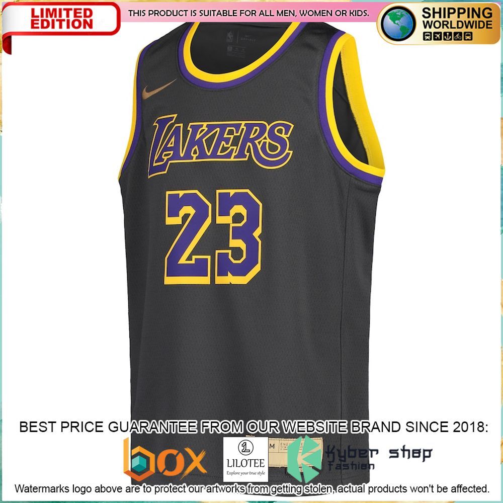 lebron james los angeles lakers nike youth 2020 21 graphite earned basketball jersey 2 325