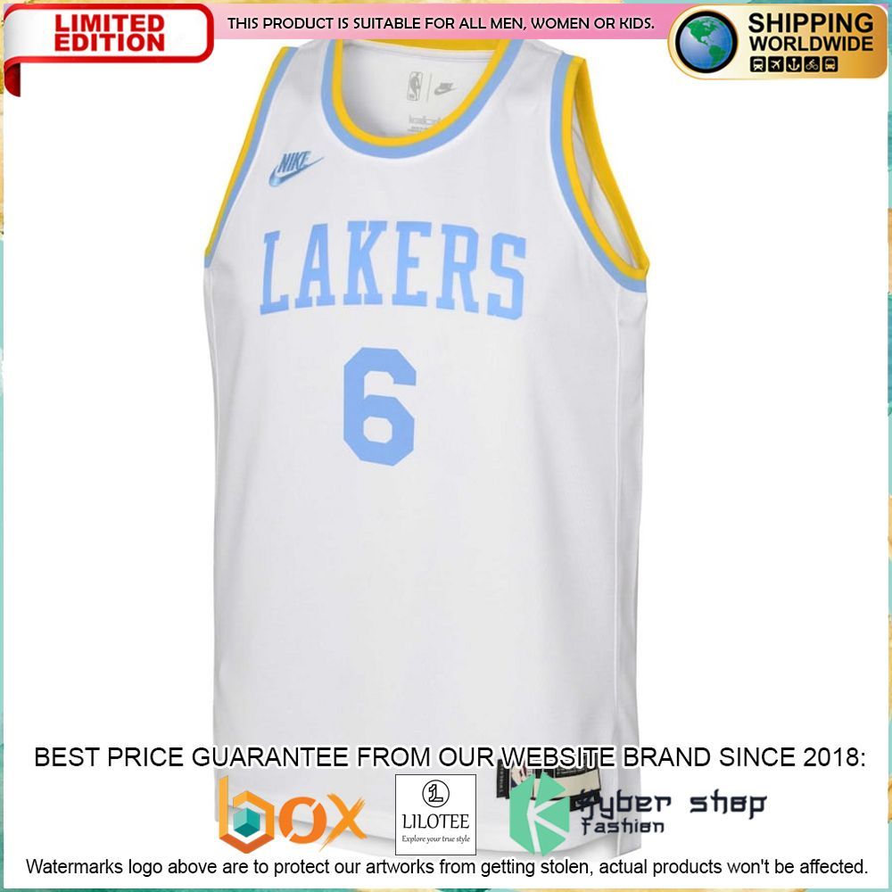 lebron james los angeles lakers nike youth 2022 23 white basketball jersey 2 33