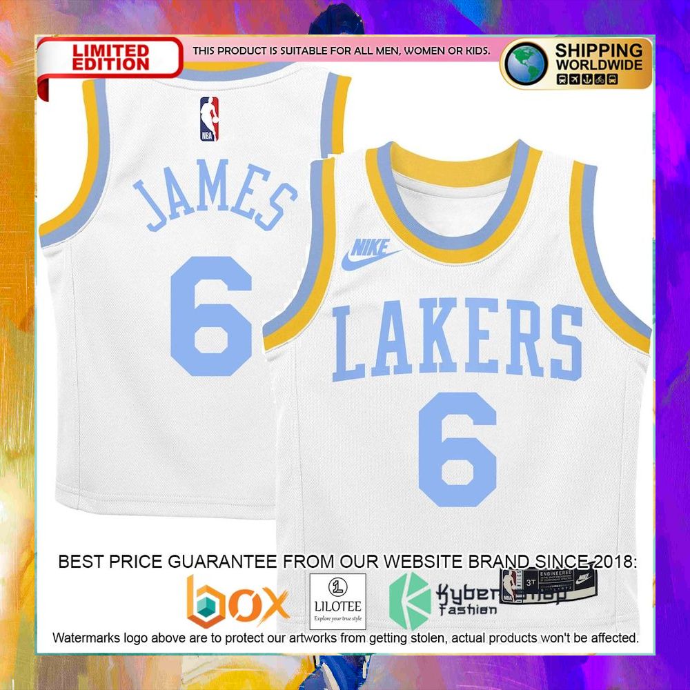 lebron james los angeles lakers toddler 2022 23 white basketball jersey 1 689