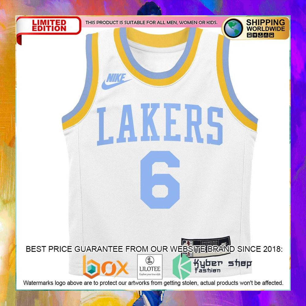lebron james los angeles lakers toddler 2022 23 white basketball jersey 2 641