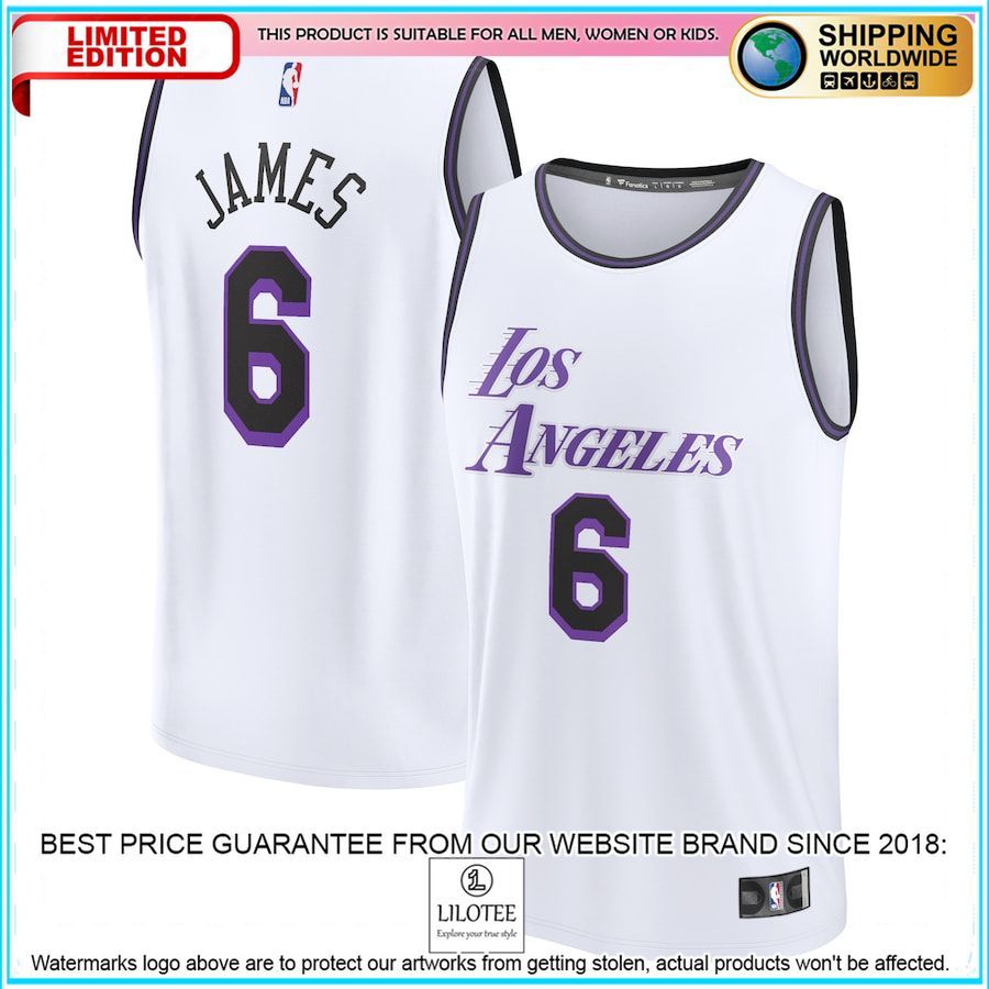 lebron james los angeles lakers youth 2022 23 white basketball jersey 1 654