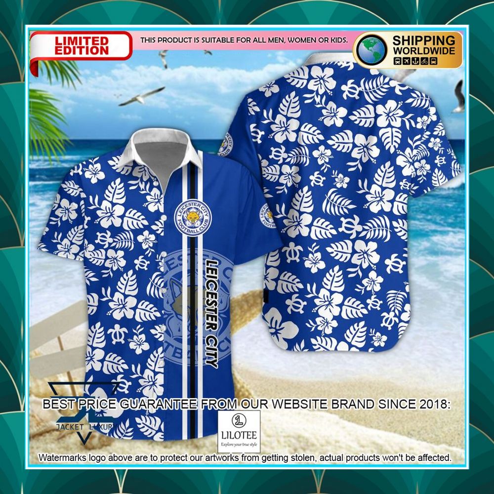leicester city f c flowers hawaiian shirt shorts 1 850