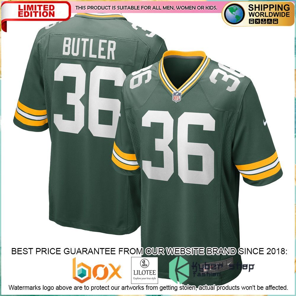 leroy butler green bay packers nike retired green football jersey 1 221