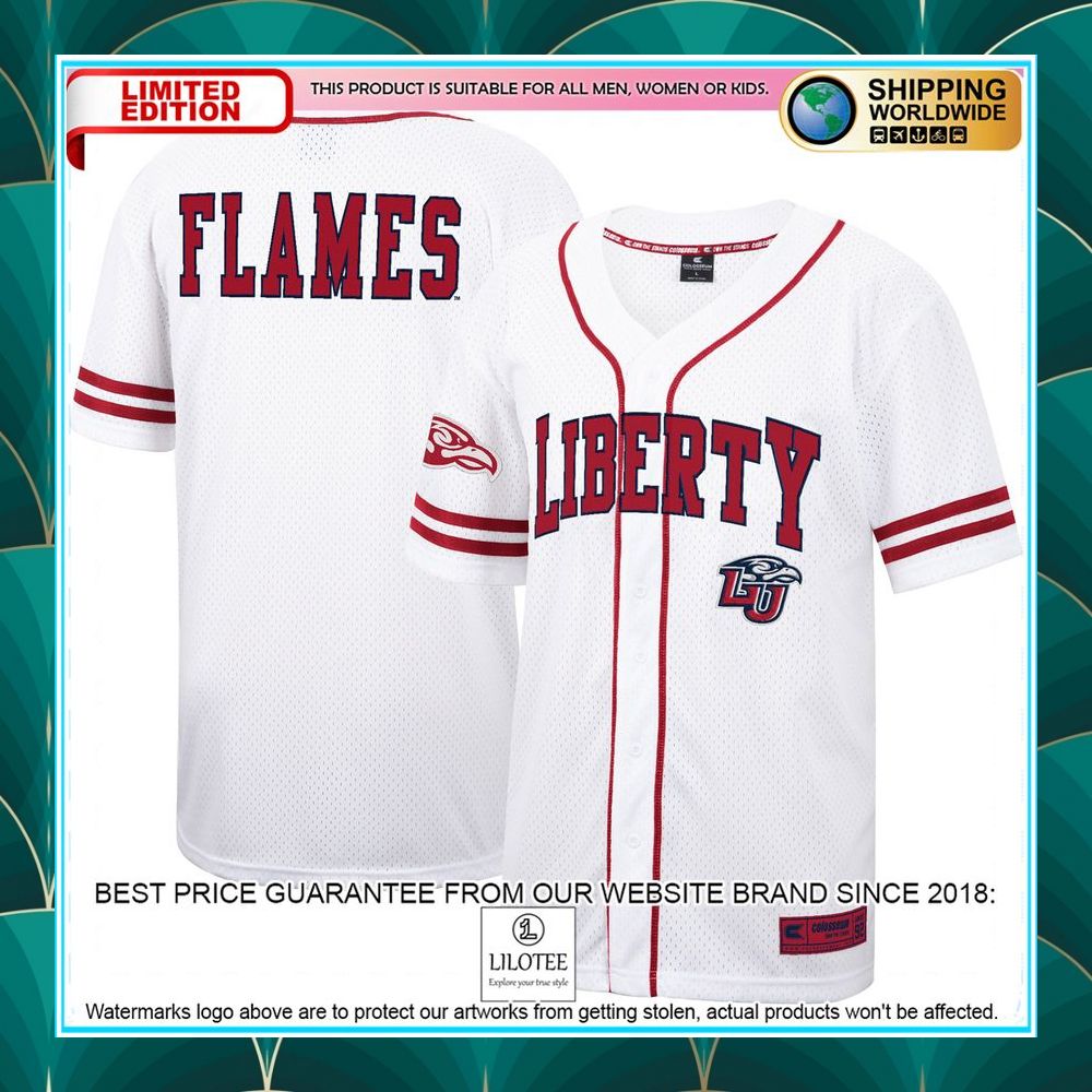 liberty flames white baseball jersey 1 483
