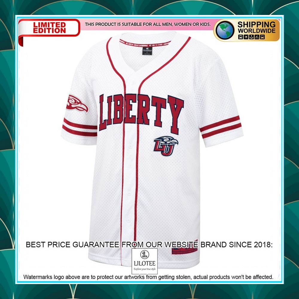 liberty flames white baseball jersey 2 553