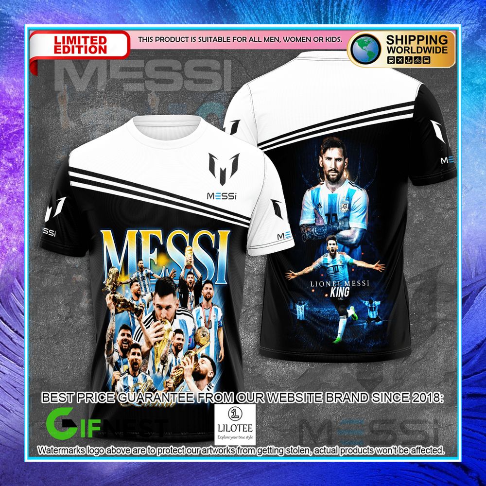 lionel messi king champions world cup 3d hoodie t shirt 1 172