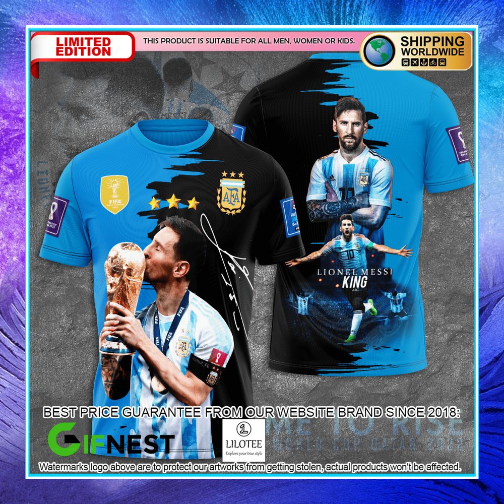 lionel messi king champions world cup blue 3d hoodie t shirt 1 679