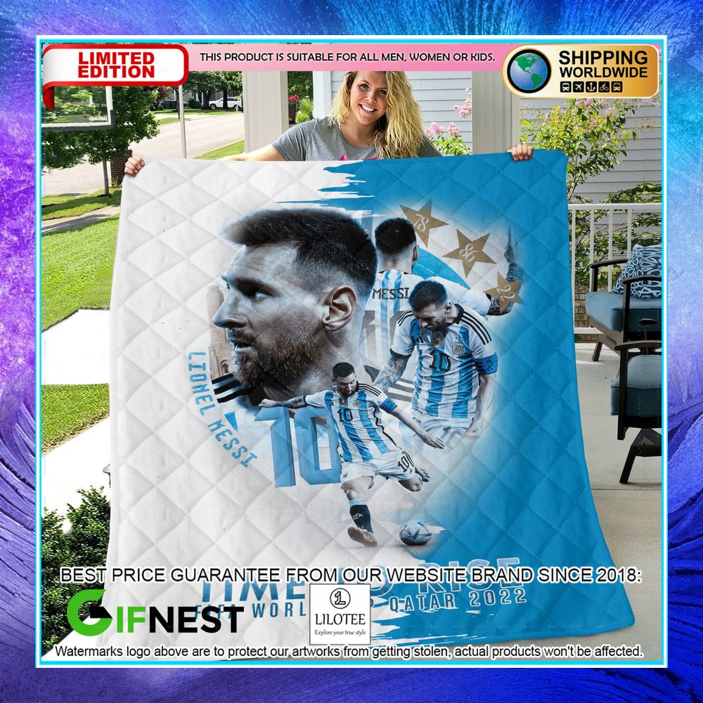 lionel messi time to rise fifa world cup qatar 2022 quilt 1 819