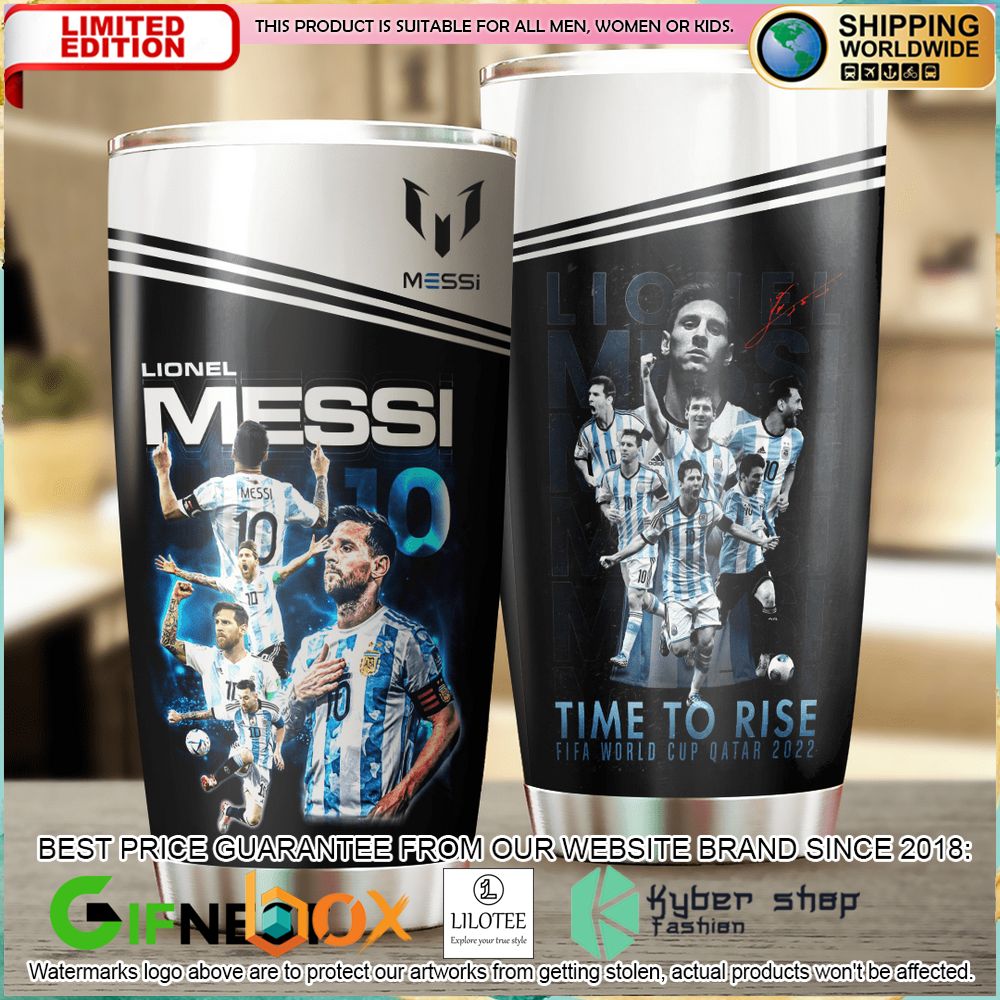 lionel messi time to rise fifa world cup qatar 2022 tumbler 1 55