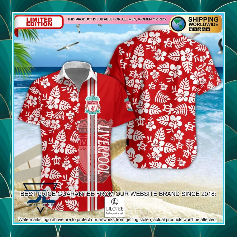 liverpool f c flowers hawaiian shirt shorts 1 808