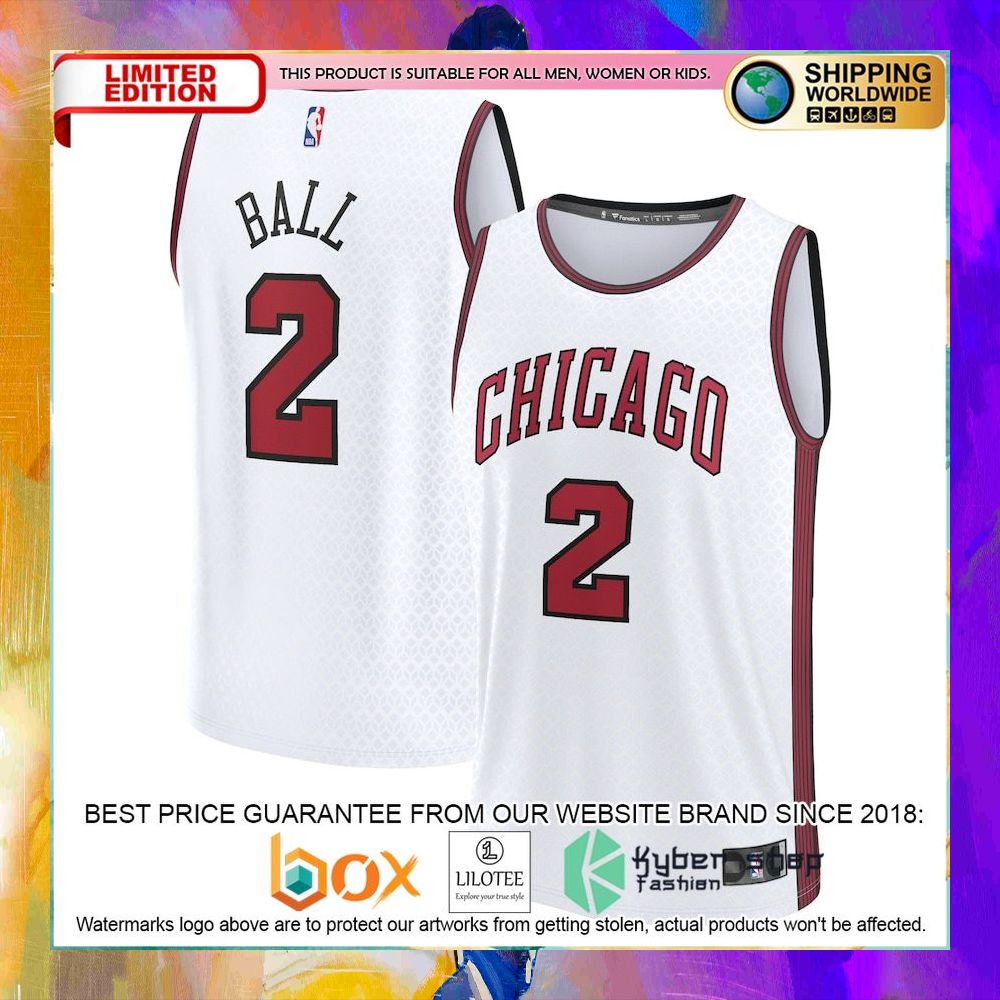 lonzo ball chicago bulls 2022 23 white basketball jersey 1 796