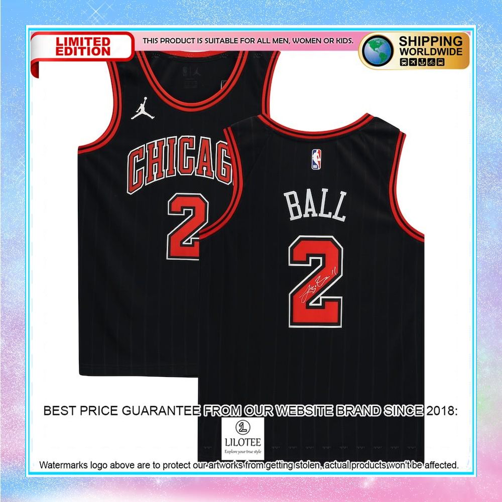 lonzo ball chicago bulls jordan brand 2021 22 black basketball jersey 1 965