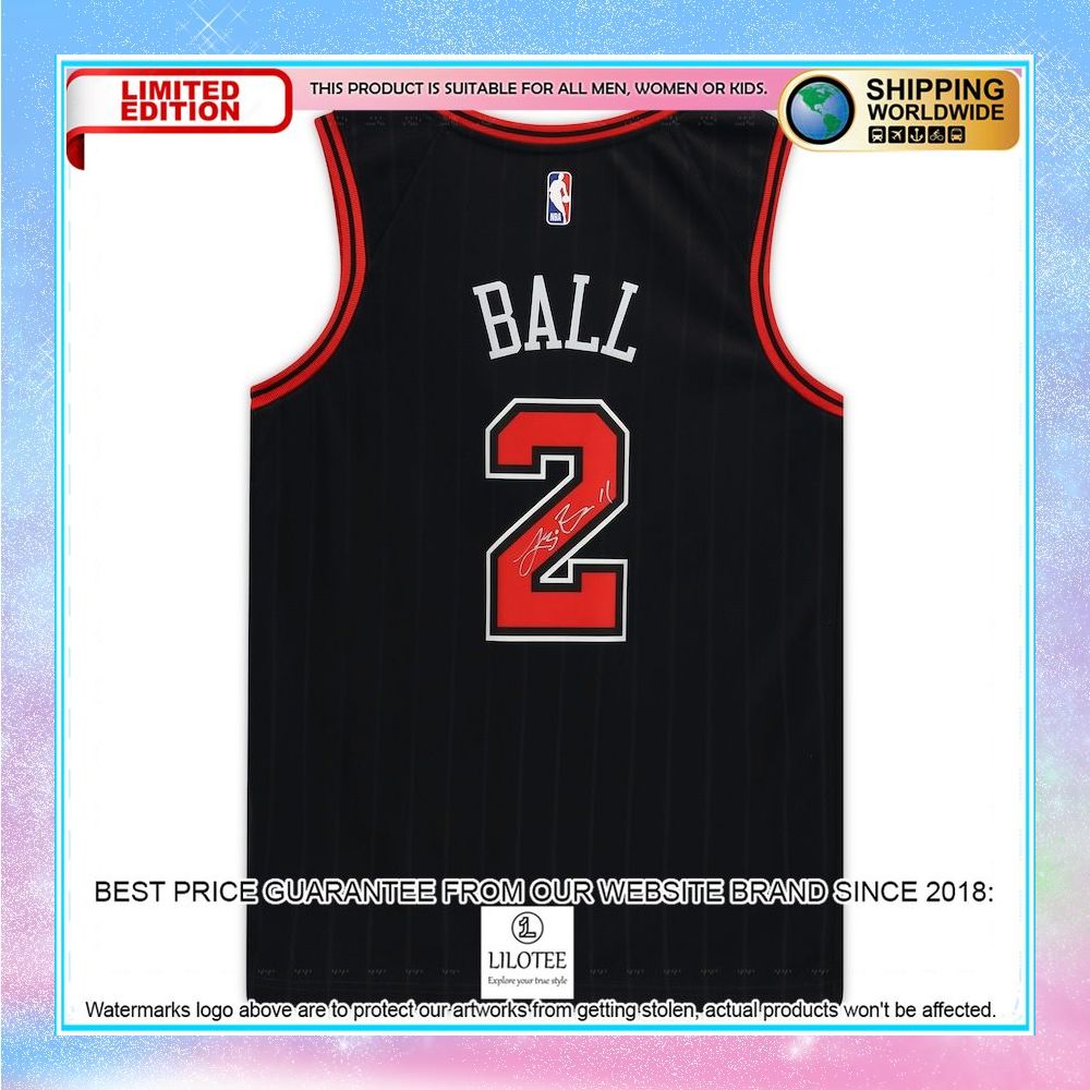 lonzo ball chicago bulls jordan brand 2021 22 black basketball jersey 2 993