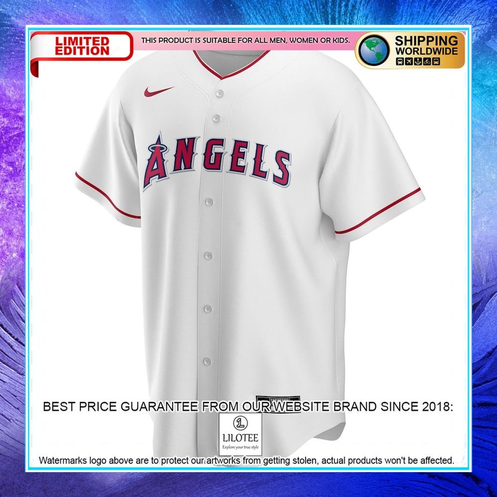los angeles angels nike home custom white baseball jersey 2 855