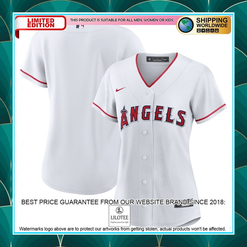 los angeles angels nike womens home team white baseball jersey 1 742