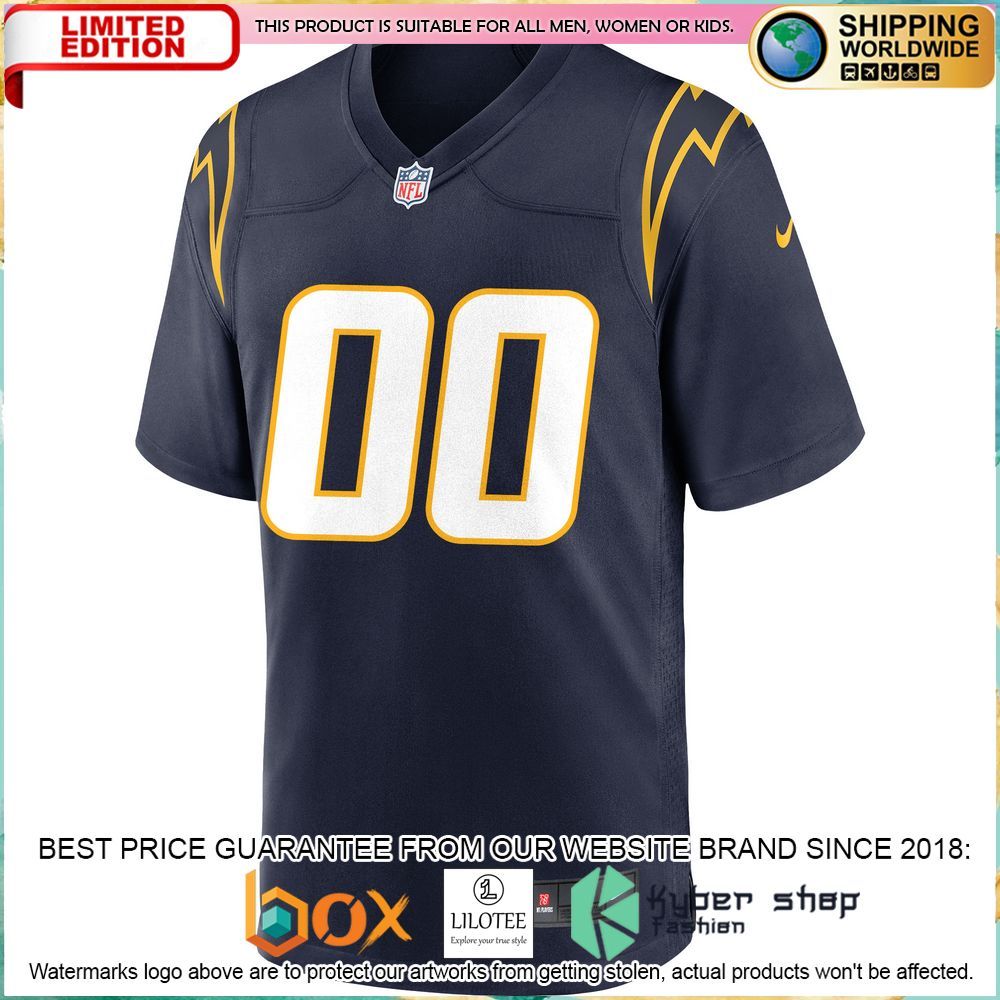 los angeles chargers nike alternate custom navy football jersey 2 248