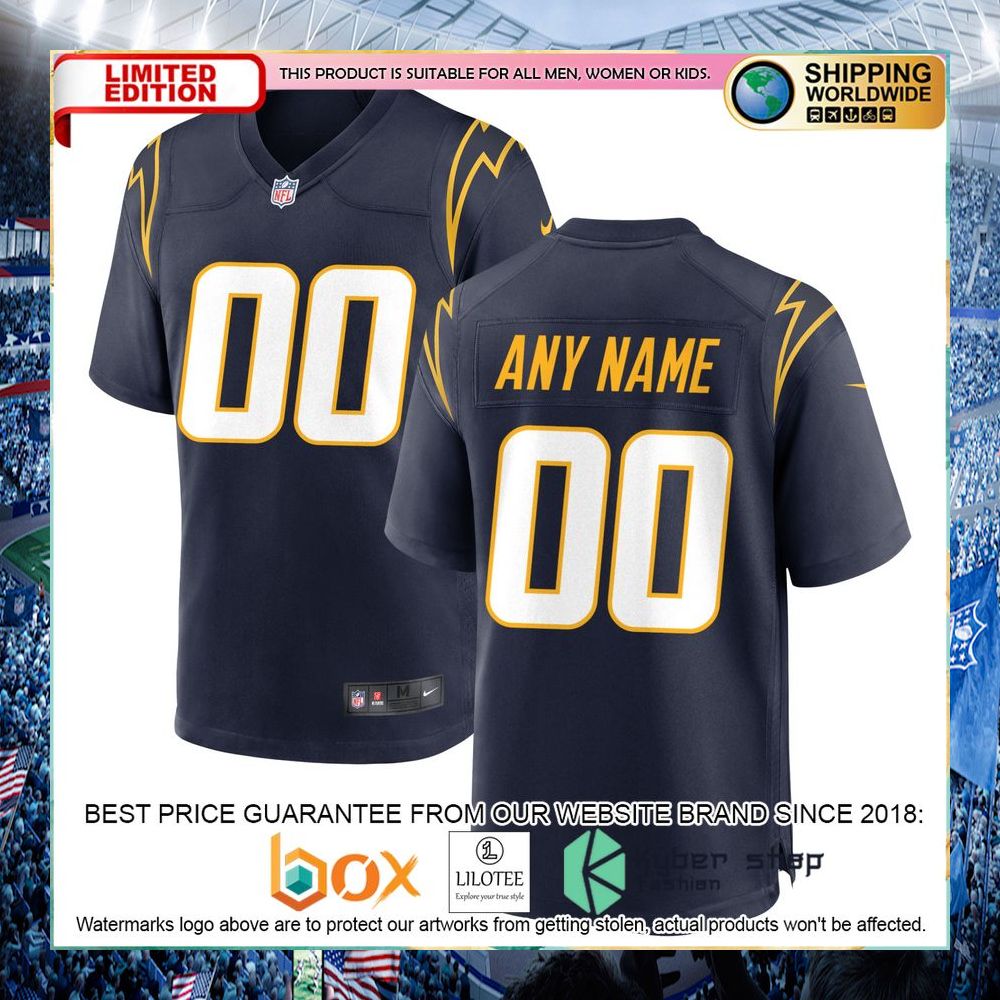 Los Angeles Chargers Nike Alternate Custom Navy Football Jersey - LIMITED EDITION 11 los angeles chargers nike alternate custom navy football jersey 4 156