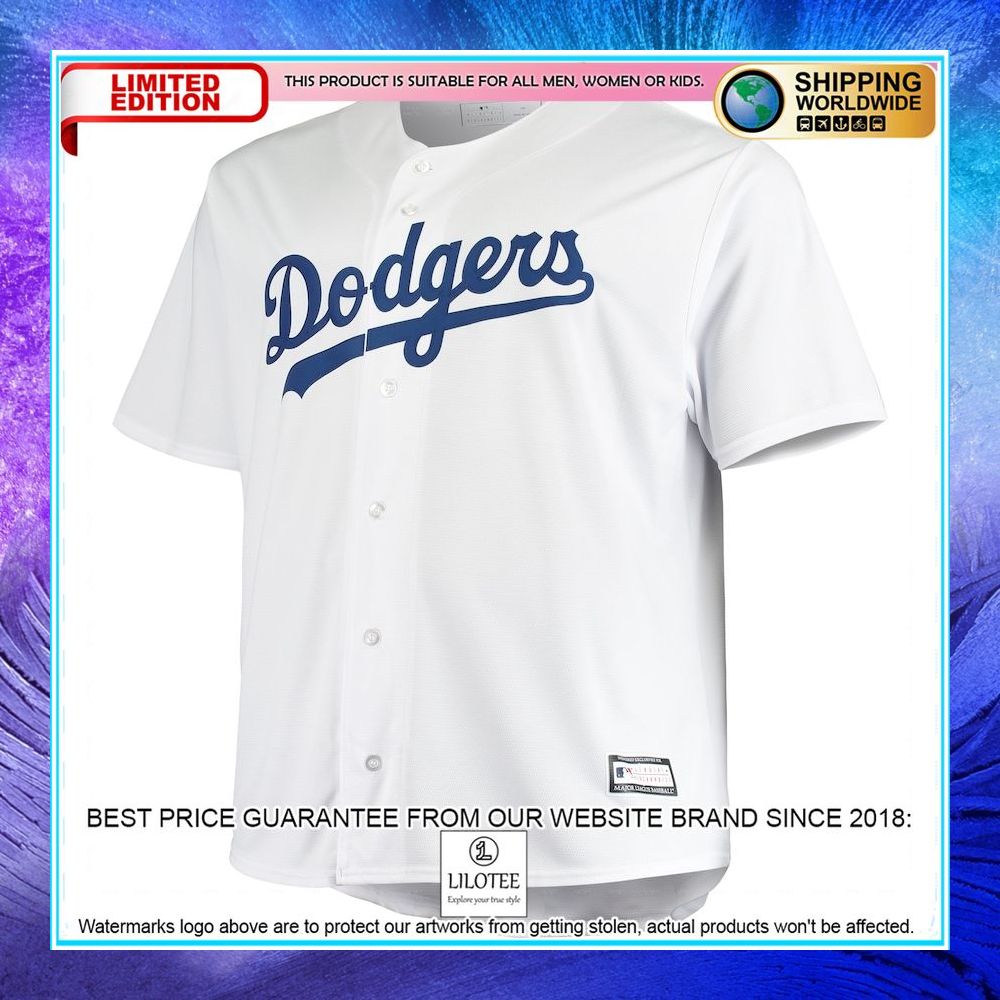 los angeles dodgers big and tall team white baseball jersey 2 682