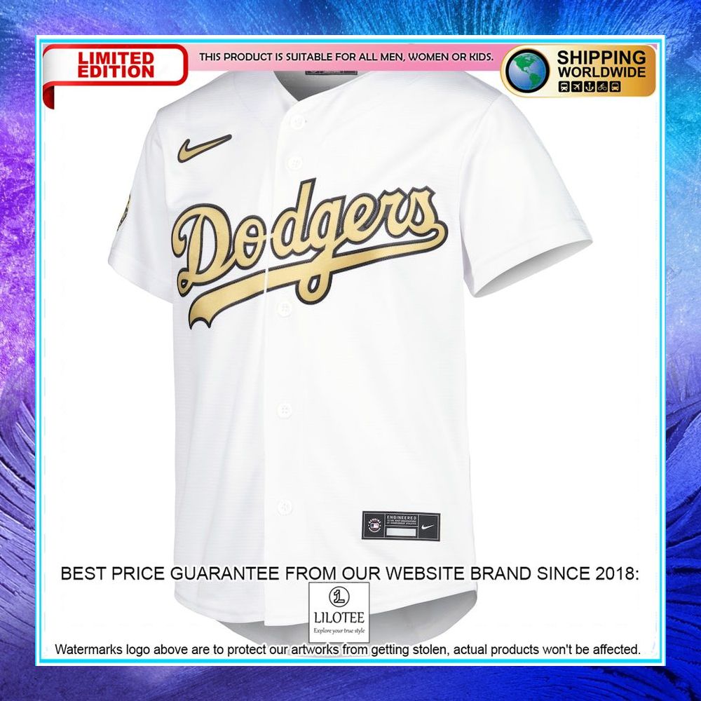 los angeles dodgers nike youth 2022 mlb all star game white baseball jersey 2 537