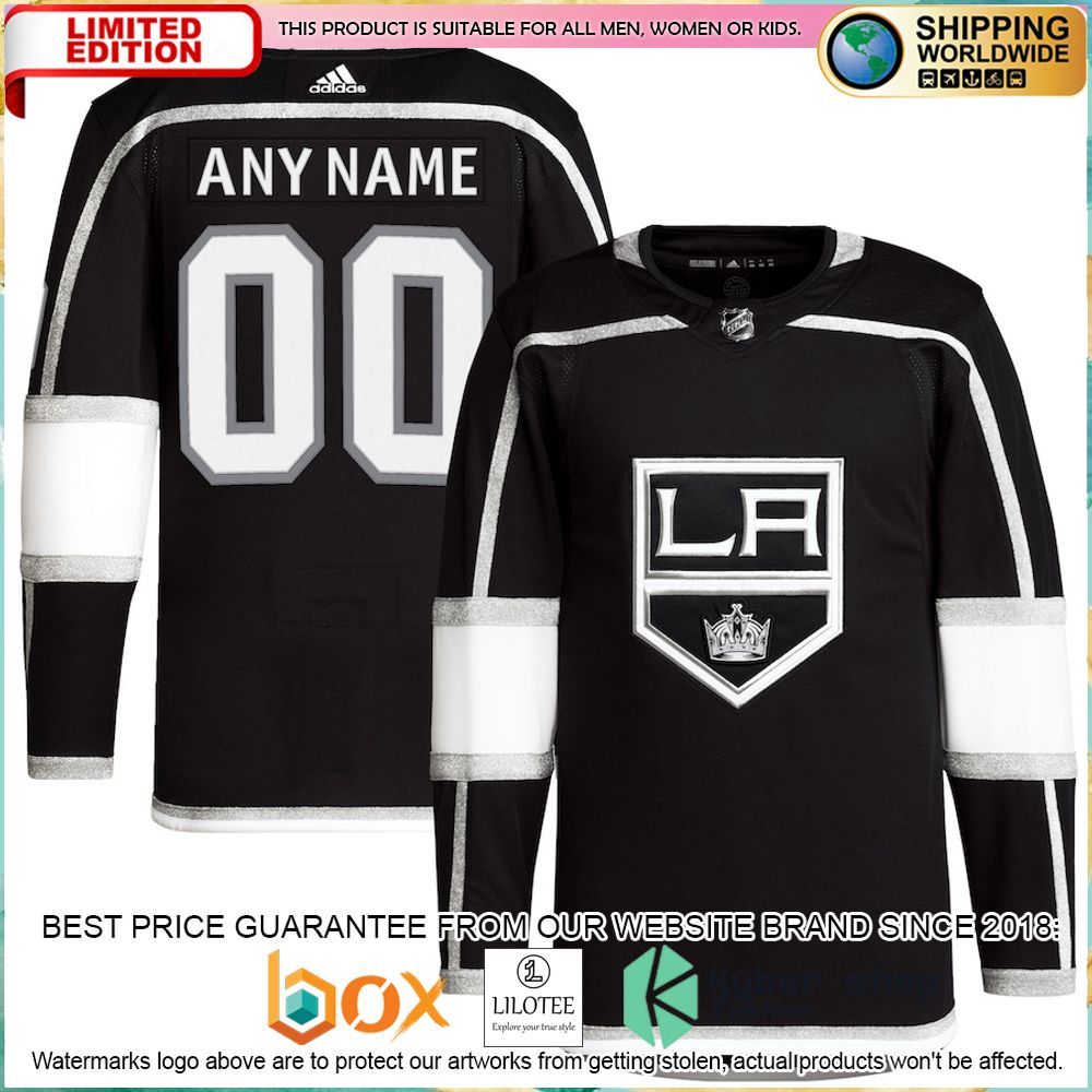 los angeles kings adidas custom black hockey jersey 1 615