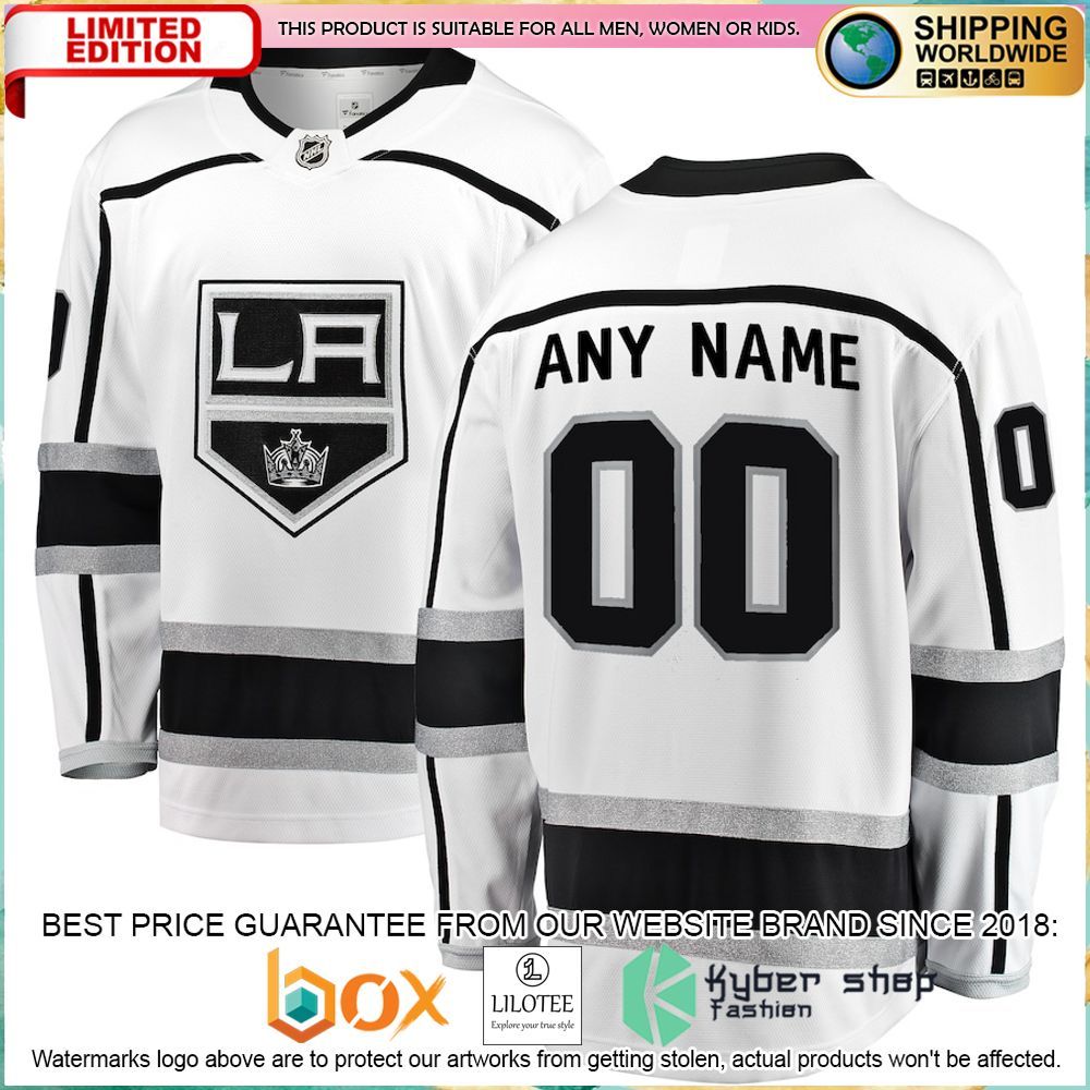 los angeles kings fanatics branded away custom white hockey jersey 1 256