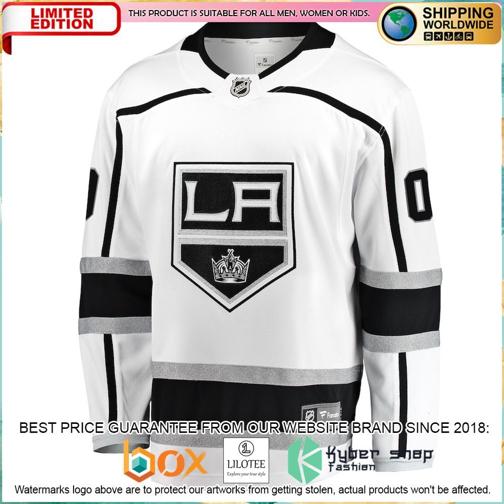 los angeles kings fanatics branded away custom white hockey jersey 2 838