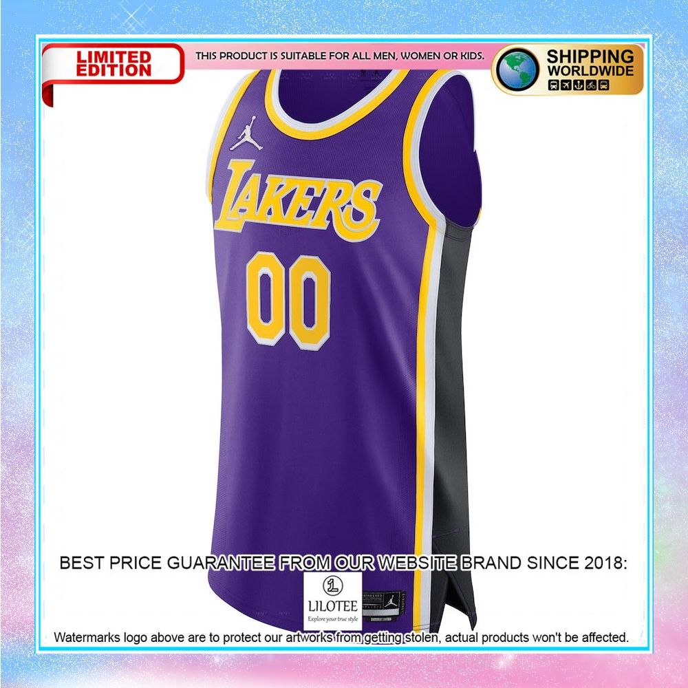 los angeles lakers jordan brand 2021 22 diamond custom purple basketball jersey 2 900