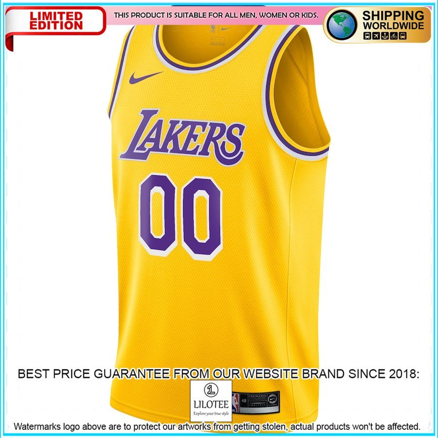 los angeles lakers nike 2020 21 custom gold basketball jersey 2 216