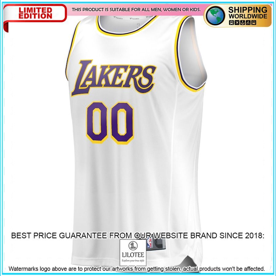 los angeles lakers youth 2018 19 custom white basketball jersey 2 315
