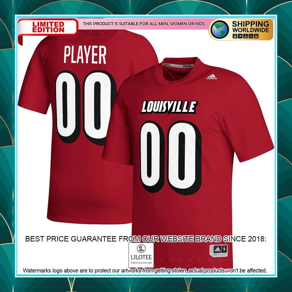 louisville cardinals adidas custom nil red football jersey 1 970