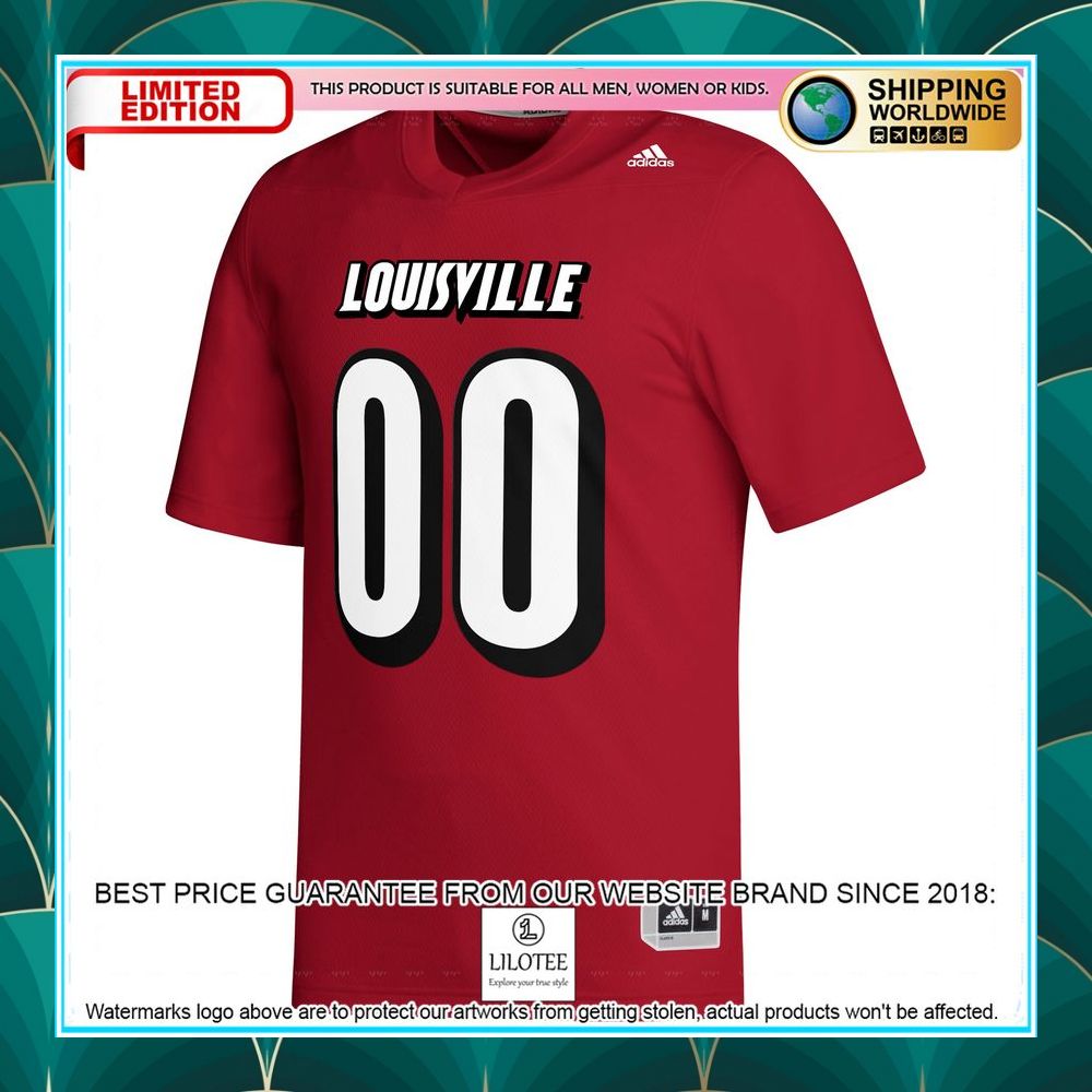 louisville cardinals adidas custom nil red football jersey 2 102