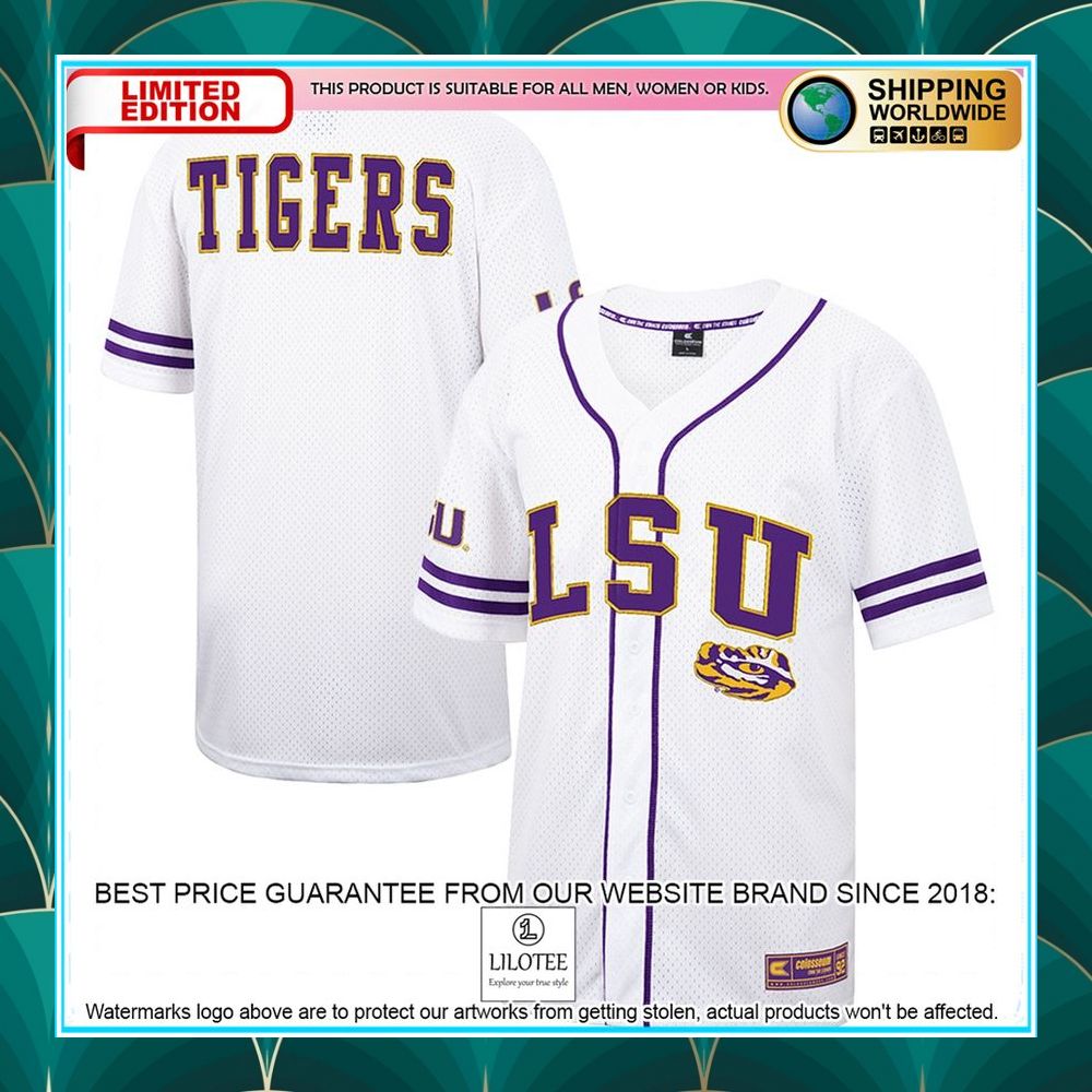 lsu tigers white purple baseball jersey 1 186