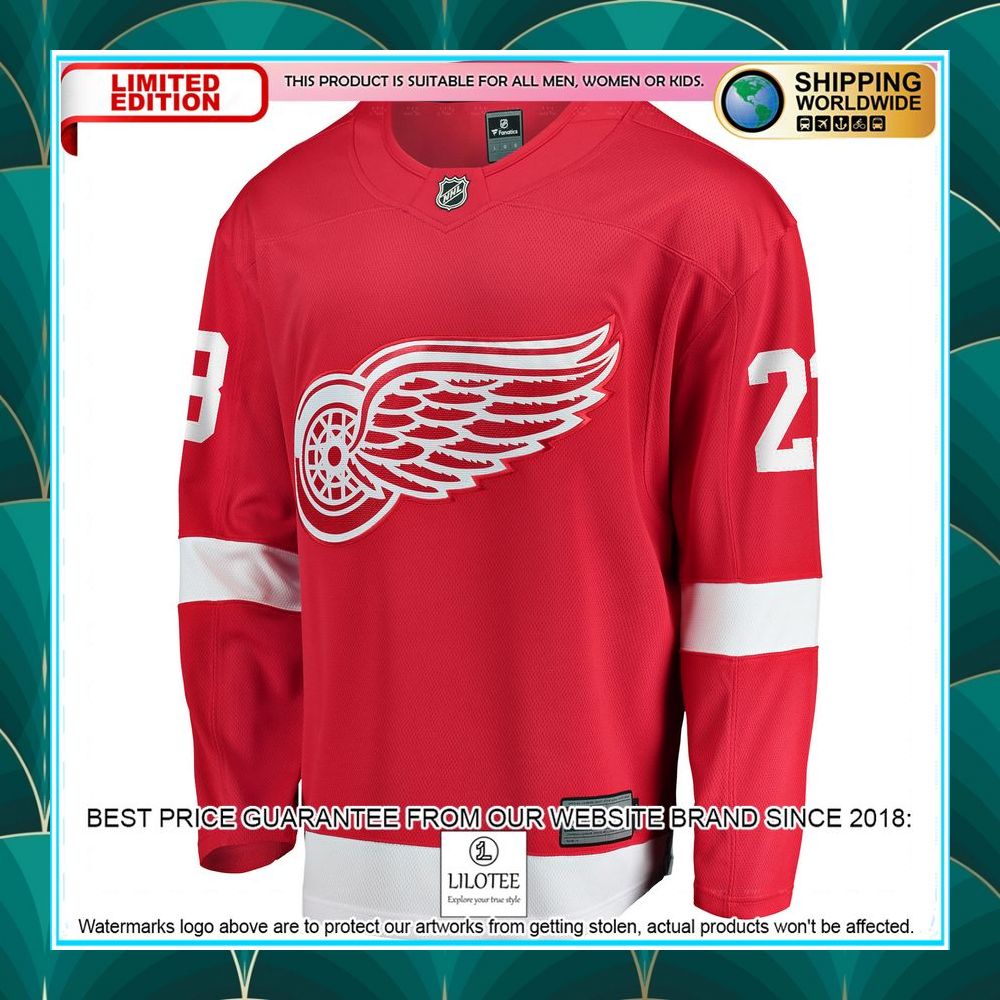 lucas raymond detroit red wings home red hockey jersey 2 971