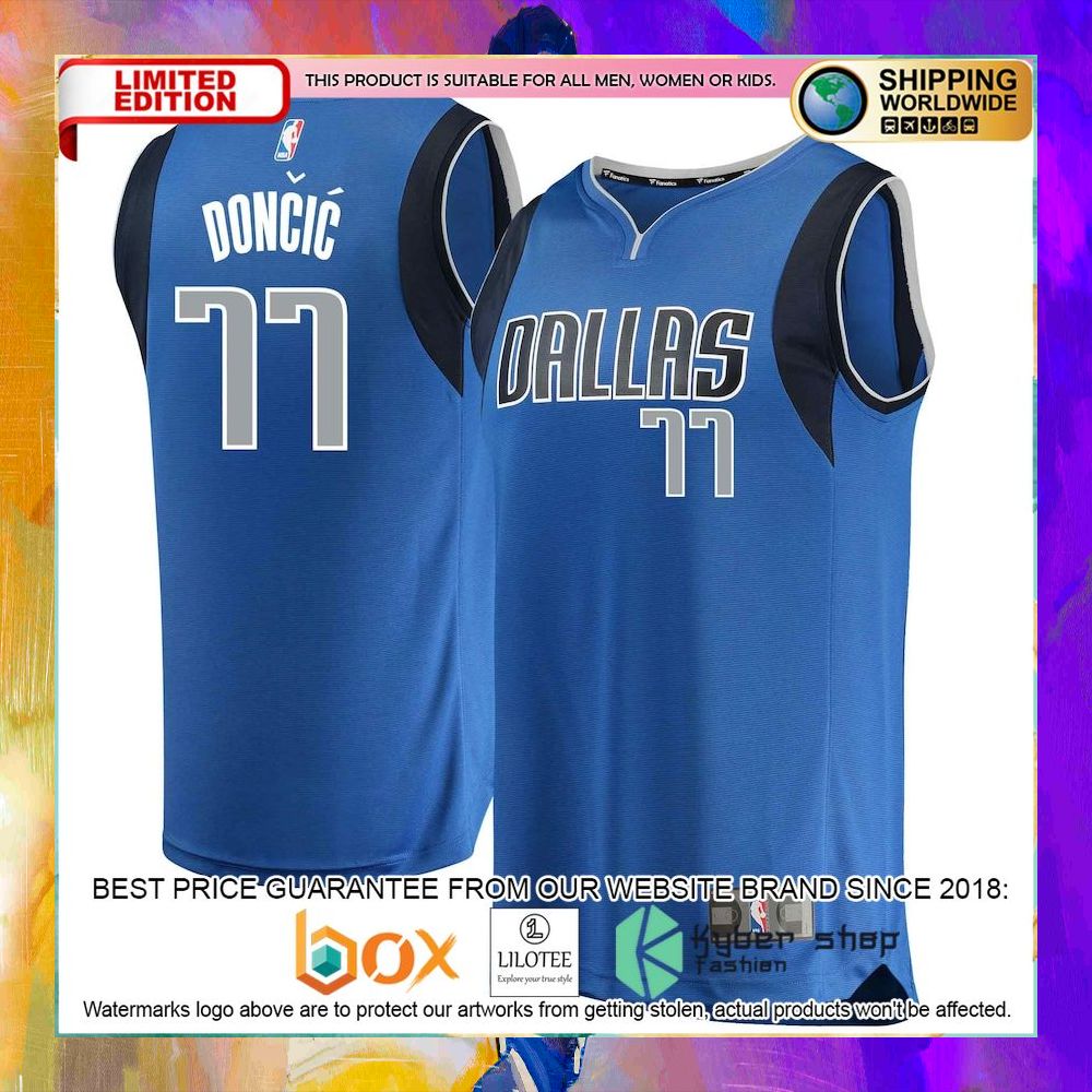 luka doncic dallas mavericks blue basketball jersey 1 522