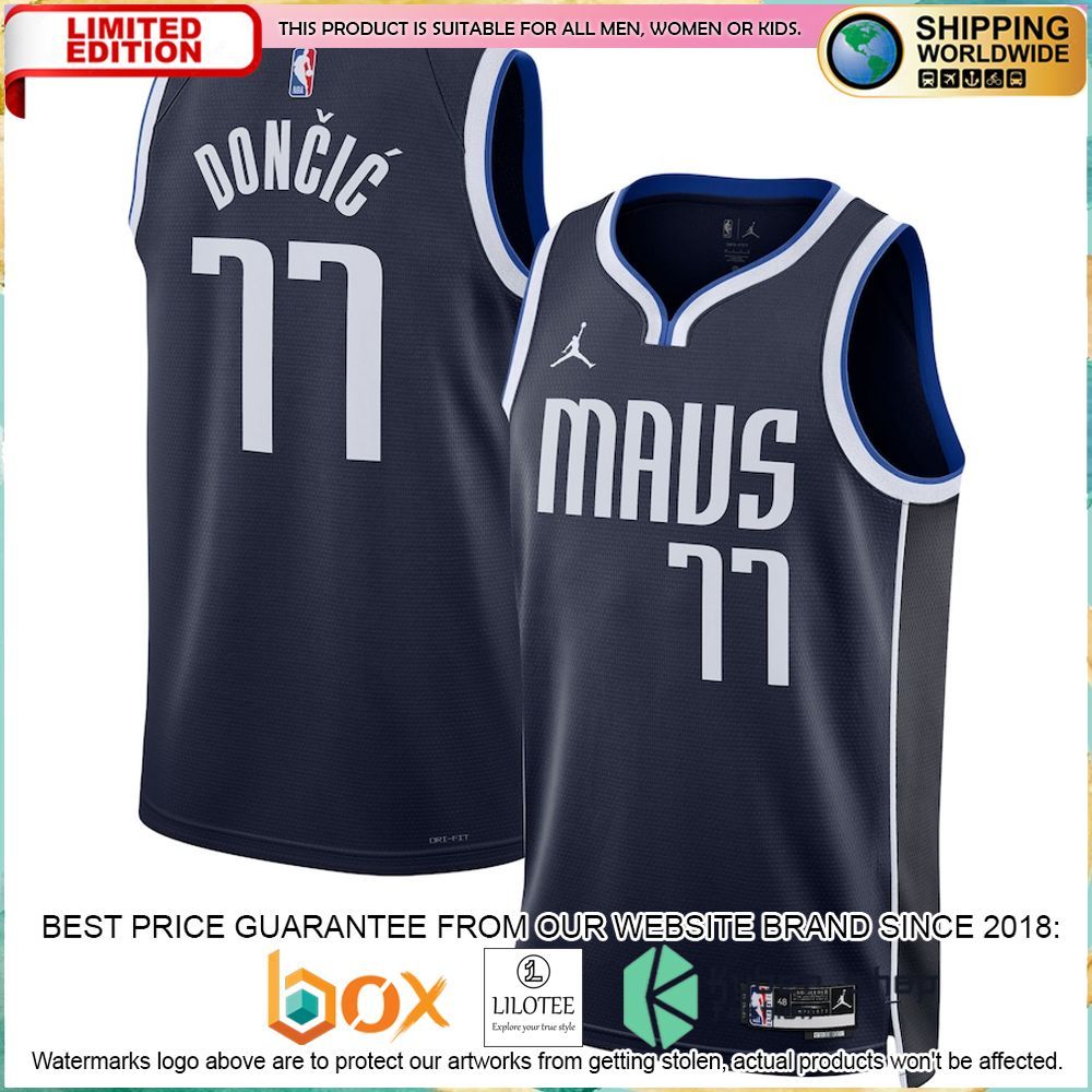 luka doncic dallas mavericks jordan brand 2022 23 navy basketball jersey 1 195